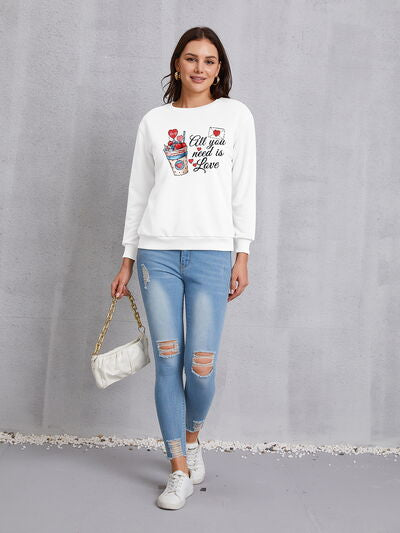 swvws ALL YOU NEED IS LOVE Round Neck Sweatshirt