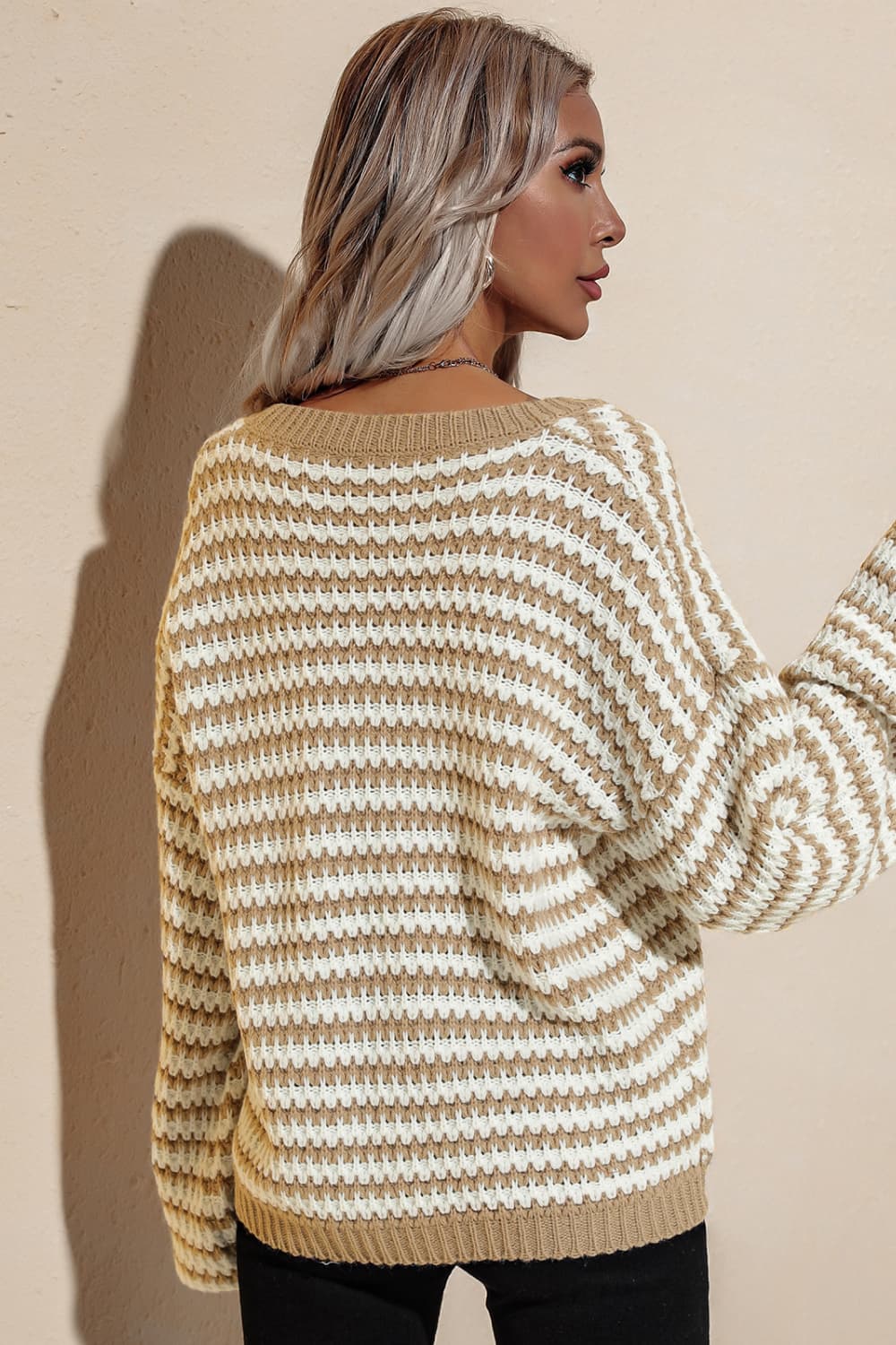 swvws Striped Dropped Shoulder Sweater