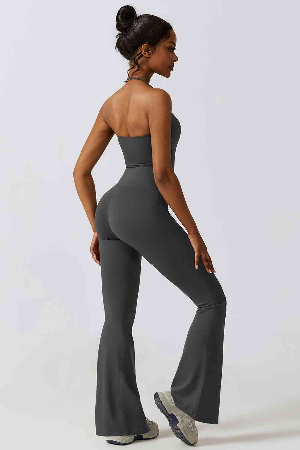 swvws Halter Neck Flare Sport Jumpsuit