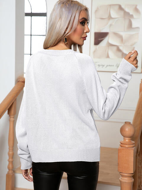 swvws Cable-Knit Long Sleeve Sweater