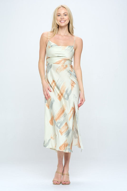 swvws Paint Stroke Midi Slip Dress