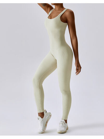 swvws Wide Strap Sleeveless Active Jumpsuit