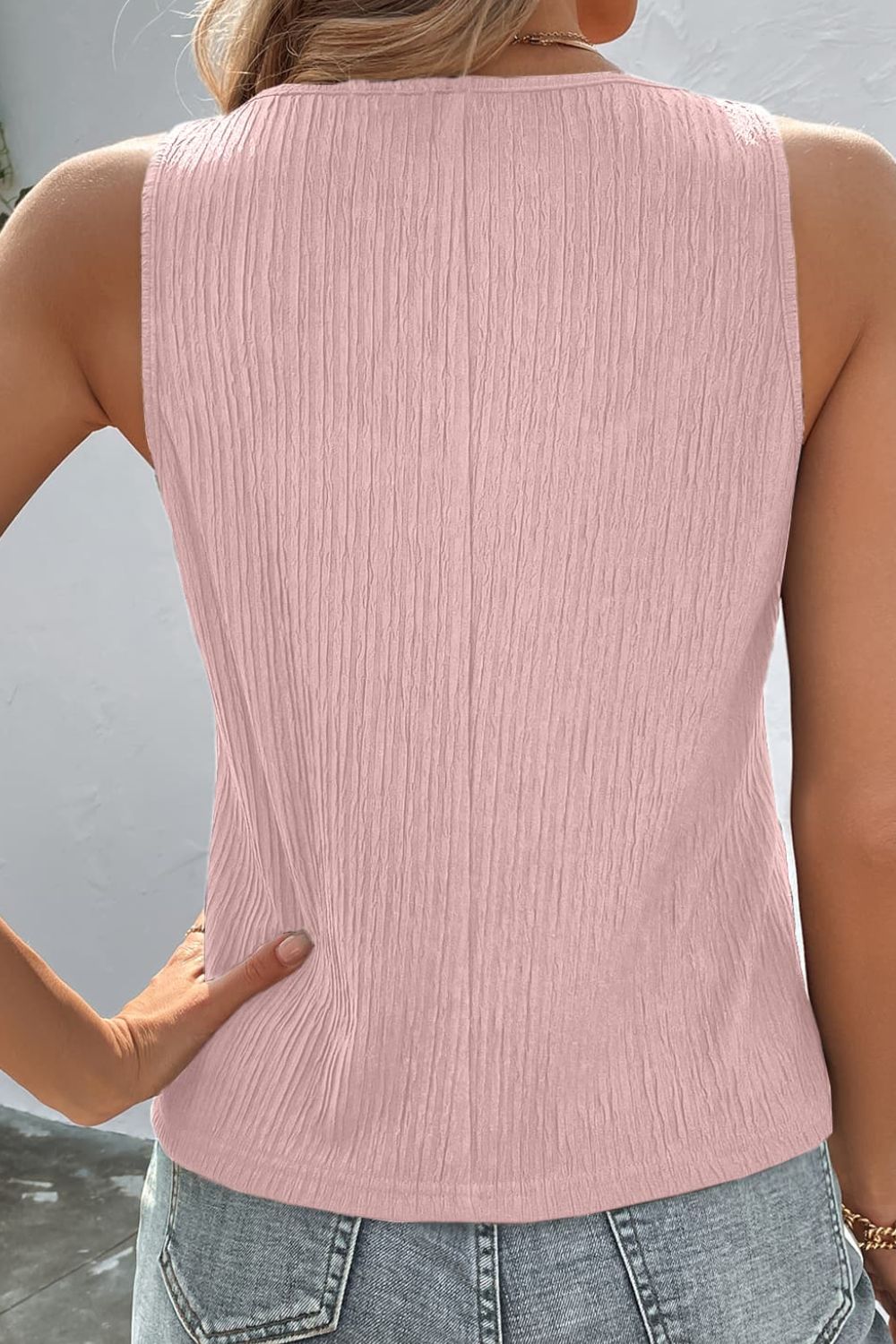 swvws Textured Scoop Neck Tank