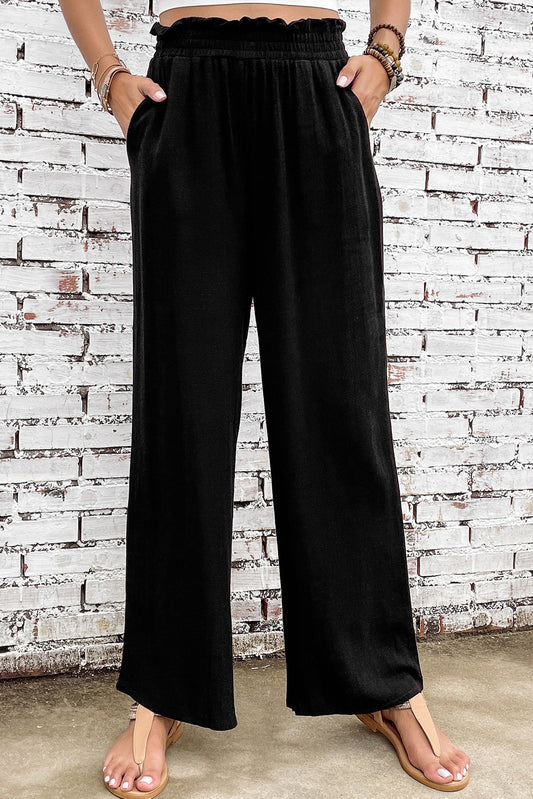 swvws Double Take Elastic Waist Straight Leg Pants with Pockets