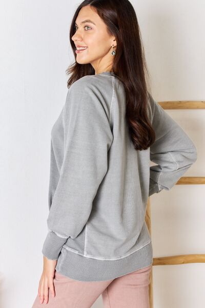 swvws Zenana French Terry Long Sleeve Sweatshirt