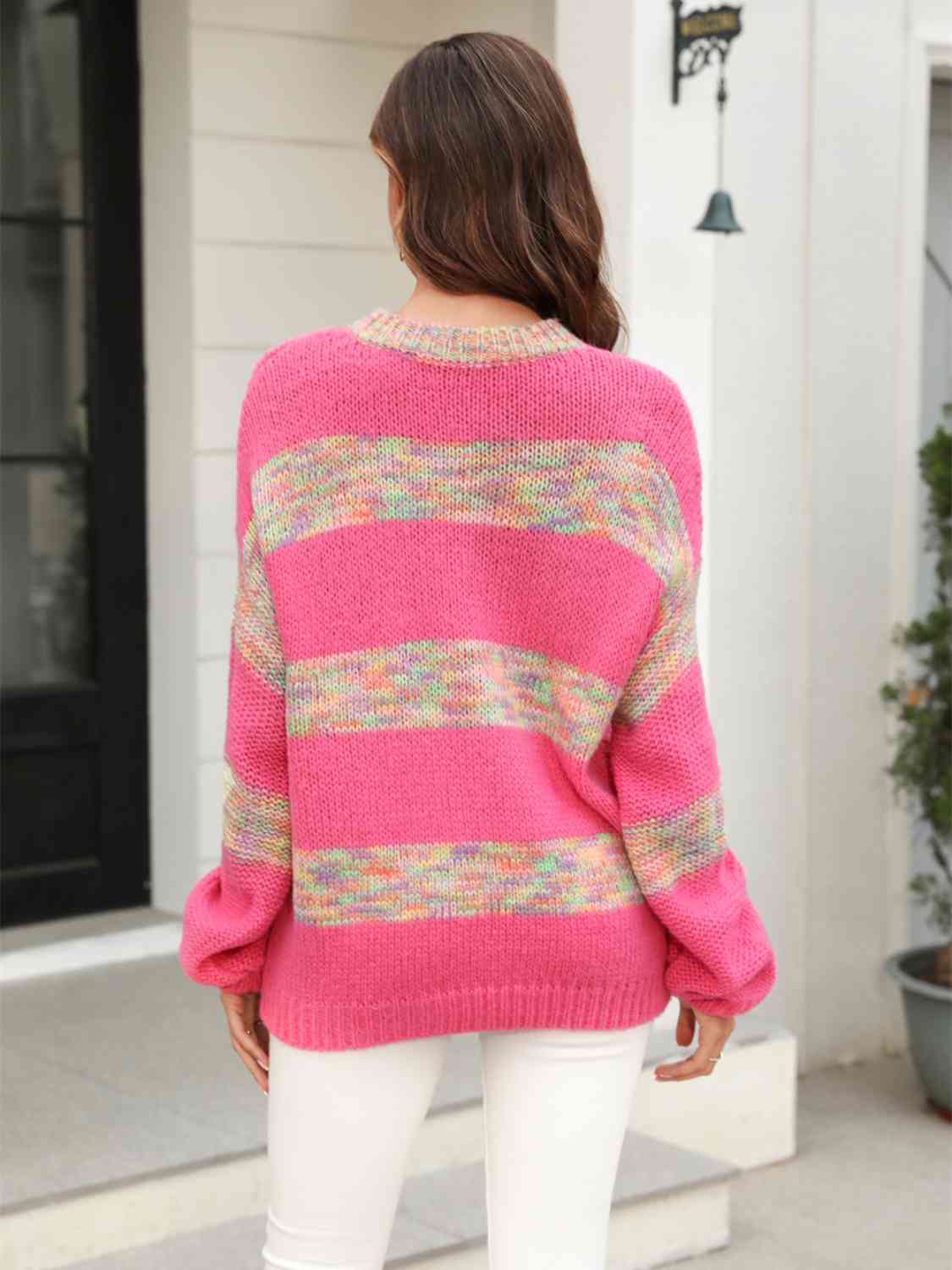 swvws Striped Drop Shoulder Sweater