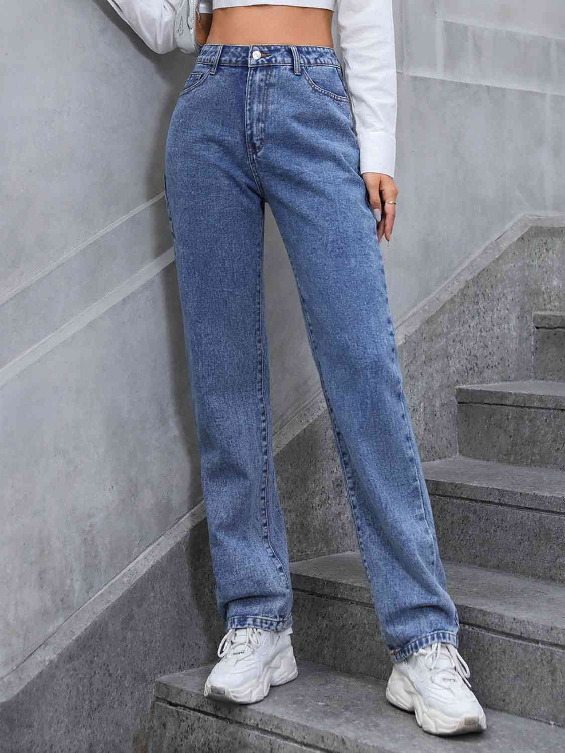 swvws High Waist Straight Leg Jeans