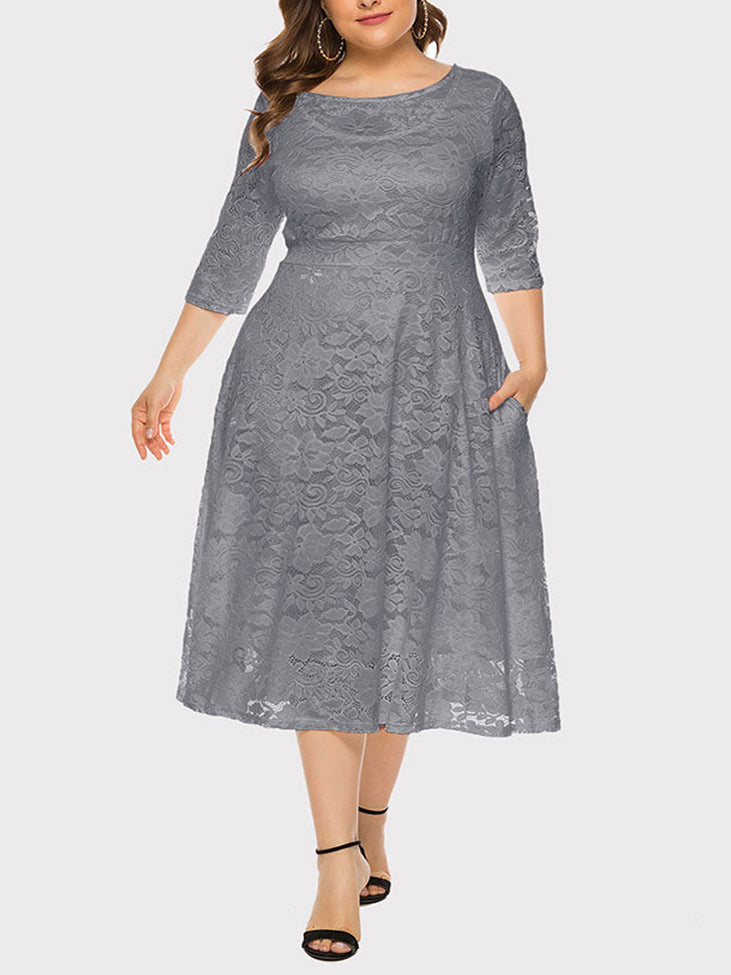 Sixsr Lace Evening A-Line Dress