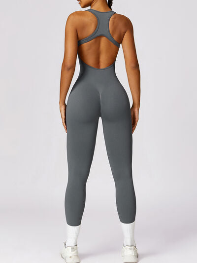 swvws Cutout Racerback Active Jumpsuit