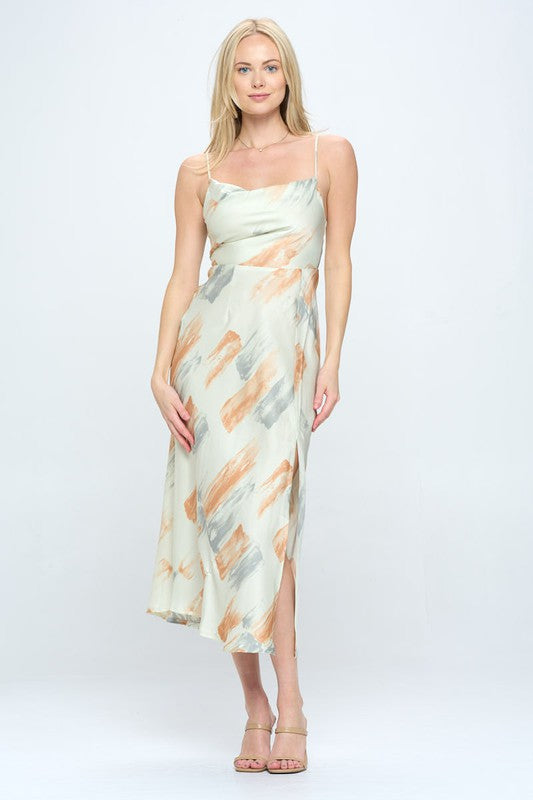 swvws Paint Stroke Midi Slip Dress