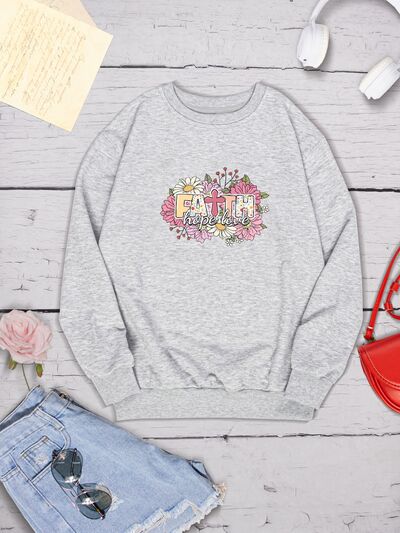 swvws FAITH HOPE LOVE Round Neck Sweatshirt