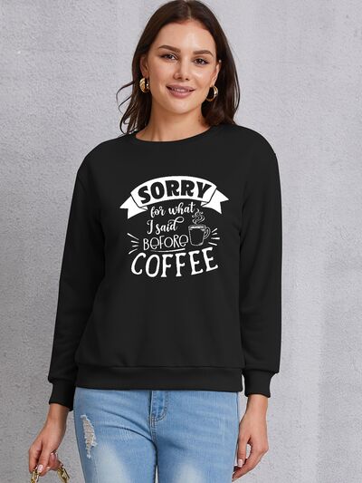 swvws Letter Graphic Round Neck Sweatshirt