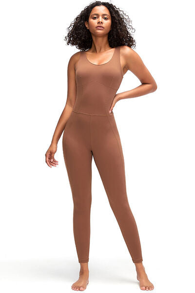 swvws Crisscross Wide Strap Active Jumpsuit