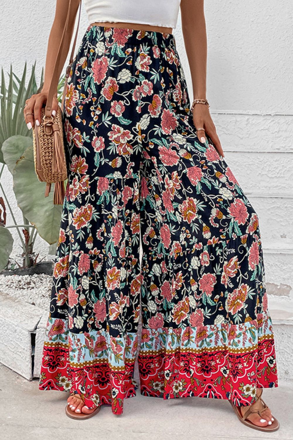 swvws Floral High Waist Palazzo Pants