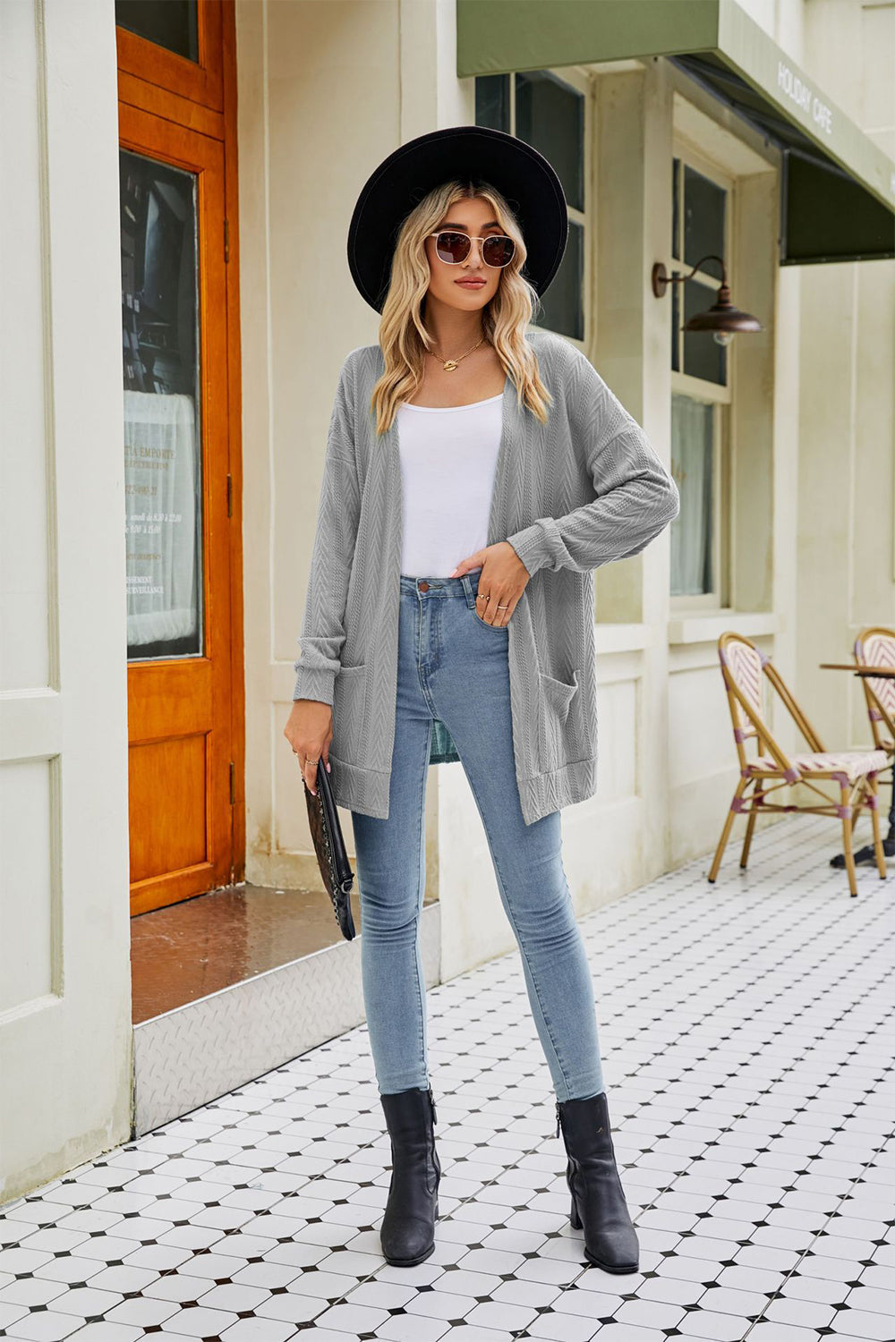 swvws Long Sleeve Pocketed Cardigan