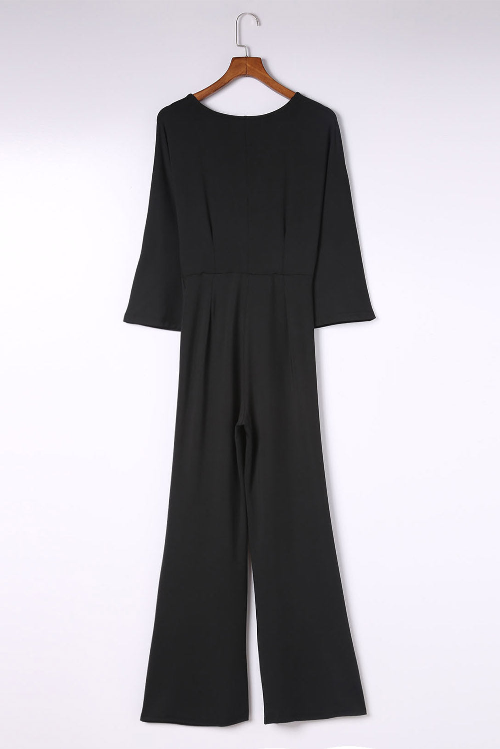 swvws Twisted Plunge Three-Quarter Sleeve Jumpsuit