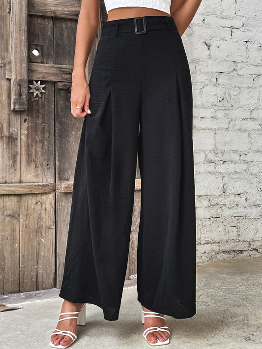 swvws Ruched High Waist Wide Leg Pants