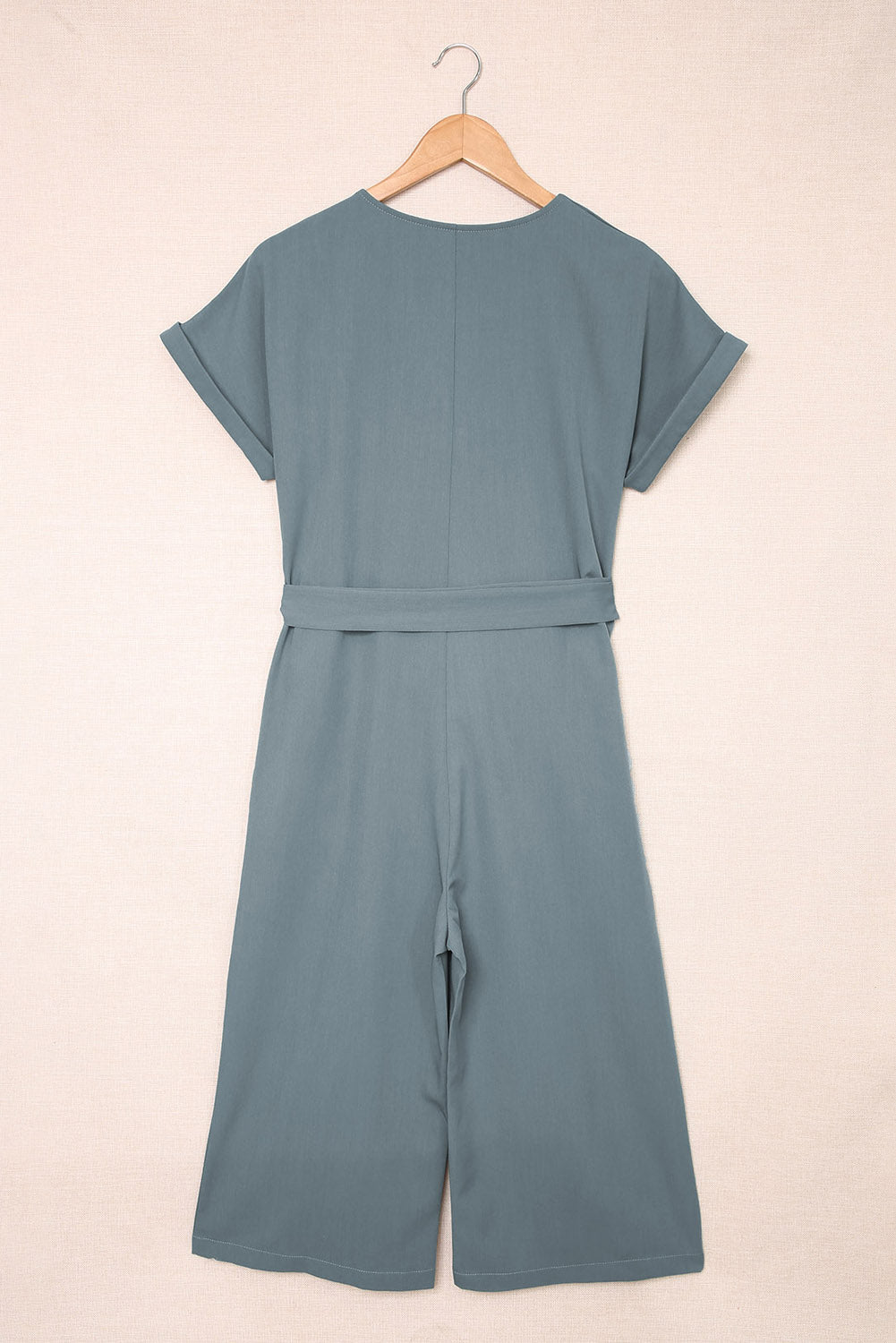 swvws Tie-Waist Buttoned Cropped Jumpsuit