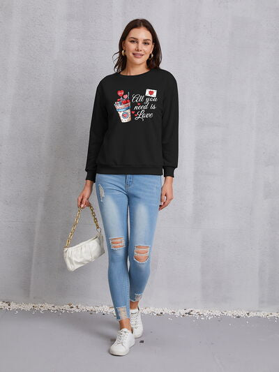 swvws ALL YOU NEED IS LOVE Round Neck Sweatshirt