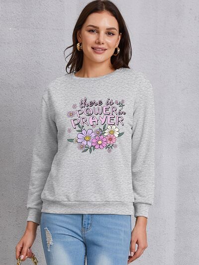 swvws THERE IS POWER PRAYER Round Neck Sweatshirt