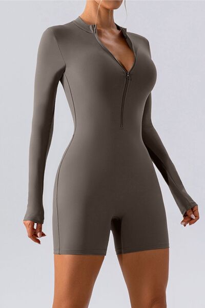 swvws Half Zip Long Sleeve Active Romper