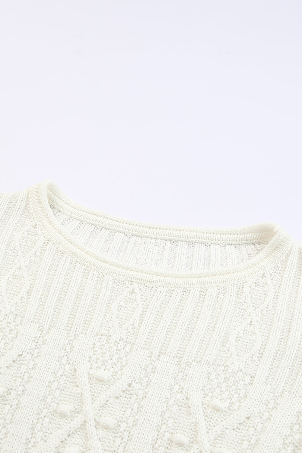 swvws Flutter Sleeve Pompom Detail Knit Top