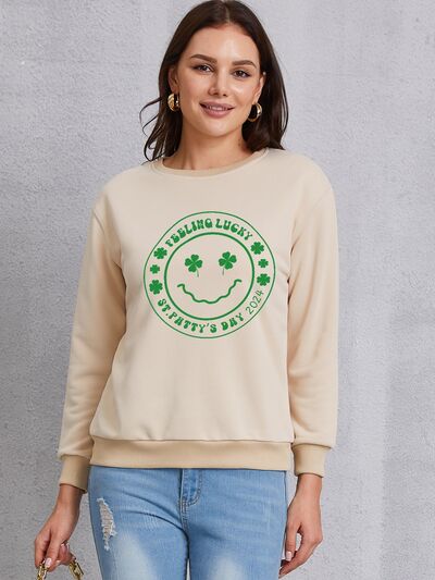 swvws FEELING LUCKY ST. PATRICK'S DAY  Round Neck Sweatshirt