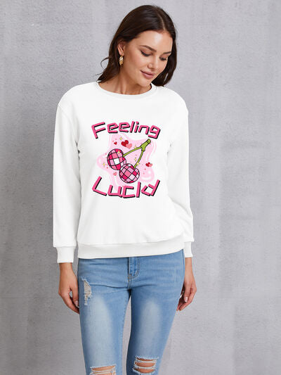 swvws FEELING LUCKY Round Neck Sweatshirt