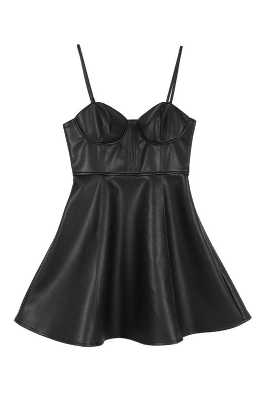 swvws Vegan leather bustier mini dress