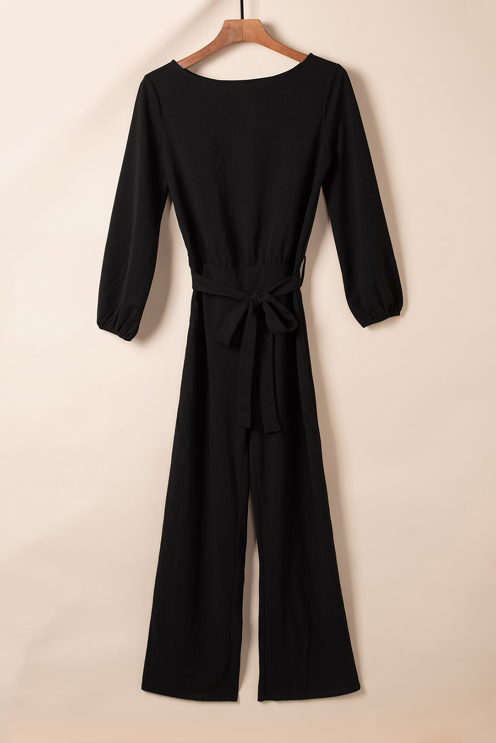 swvws Boat Neck Tie Belt Jumpsuit