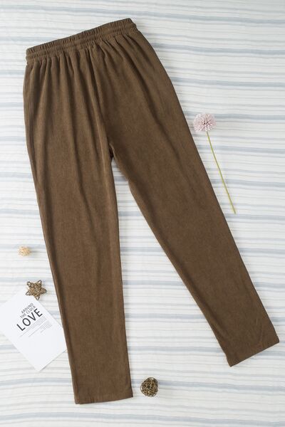 swvws Drawstring Straight Pants with Pockets