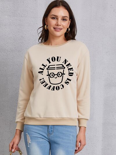 swvws ALL YOU NEED IS COFFEE Round Neck Sweatshirt