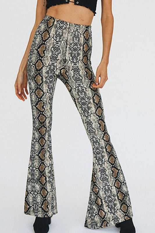 swvws Snakeskin Print Flare Pants