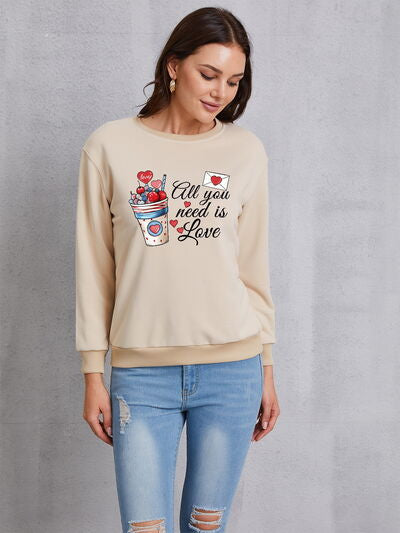 swvws ALL YOU NEED IS LOVE Round Neck Sweatshirt