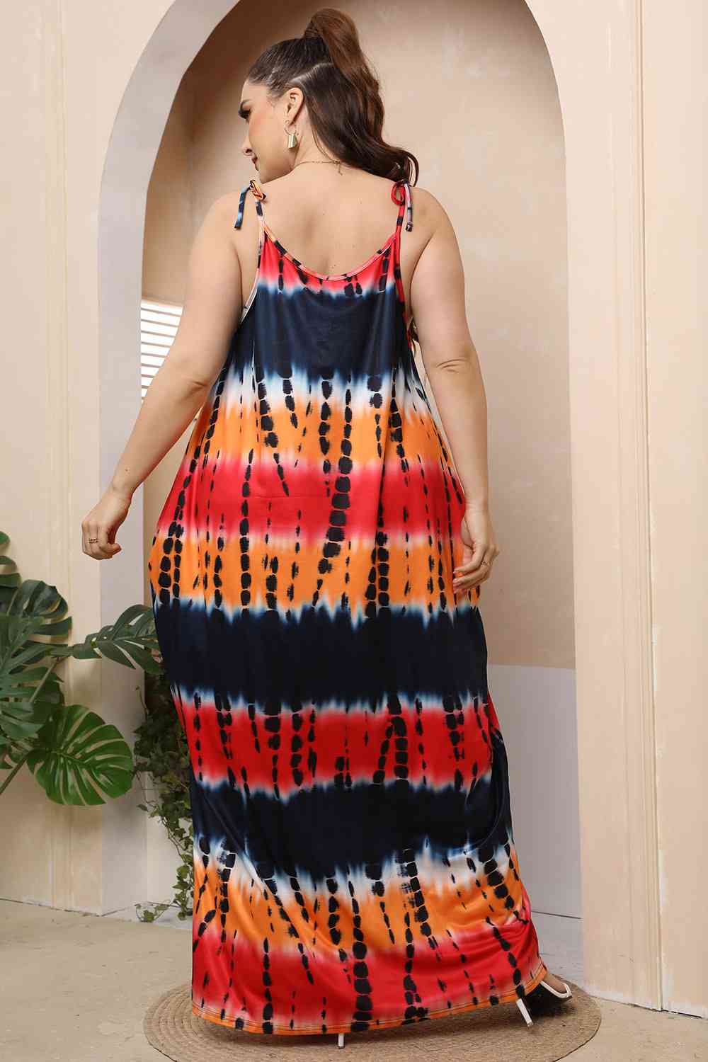 swvws Plus Size Tie-Shoulder Maxi Dress