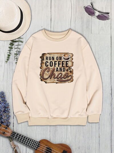 swvws Letter Graphic Round Neck Sweatshirt