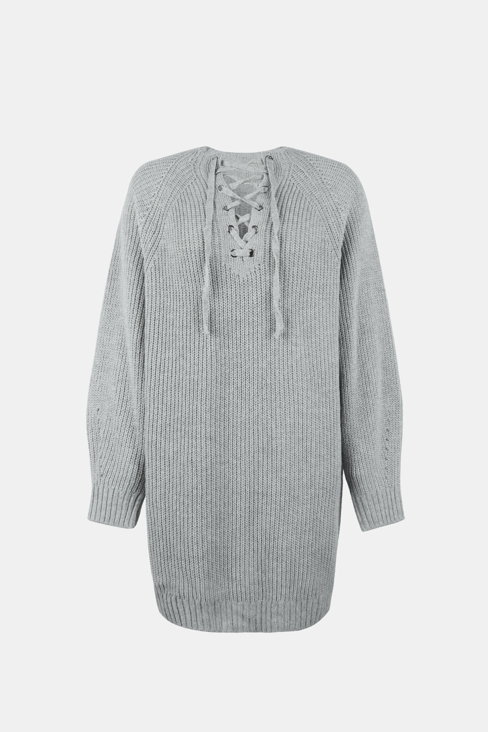 swvws Lace-Up Mini Sweater Dress