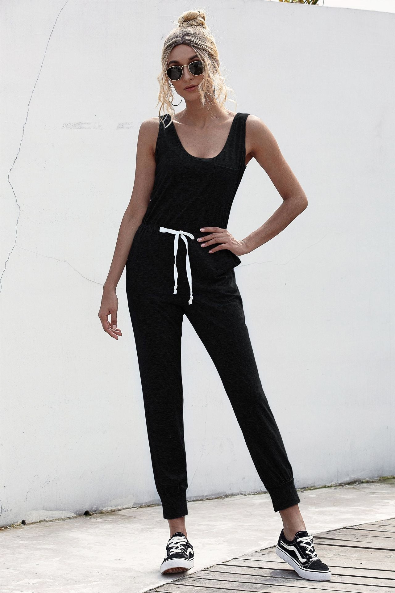 swvws Knot Sleeveless Waist Jumpsuit