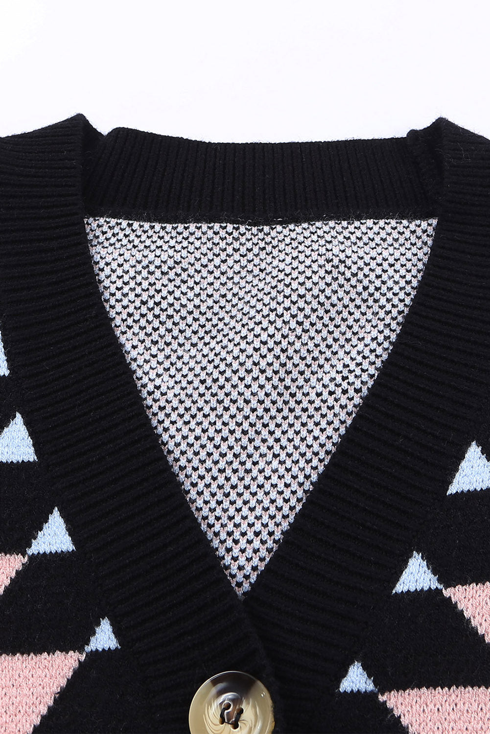 swvws Geometric Button Down Dropped Shoulder Cardigan