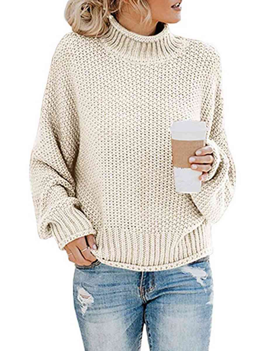 swvws Turtleneck Dropped Shoulder Sweater