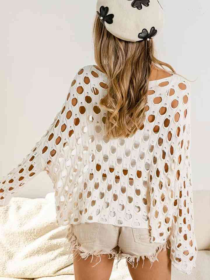 swvws Cutout Round Neck Knit Top