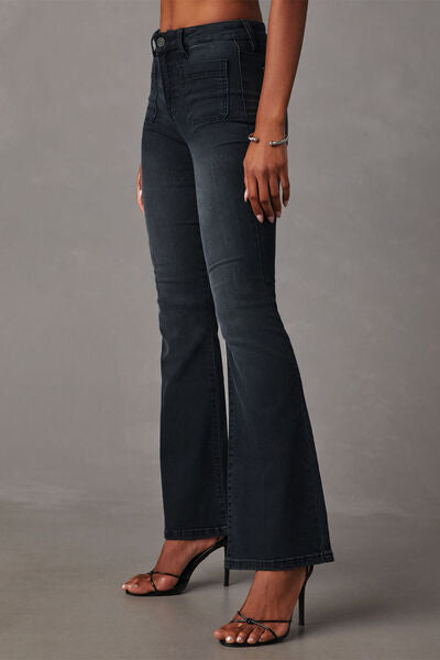 swvws Buttoned Bootcut Jeans with Pockets