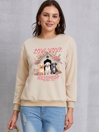 swvws LOVE YOUR NEIGHBOR Round Neck Sweatshirt