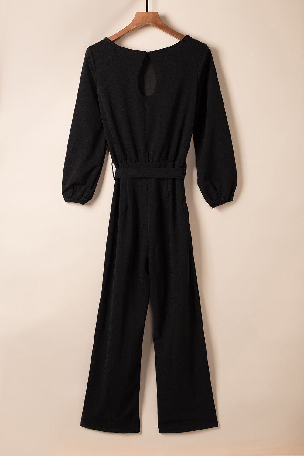 swvws Boat Neck Tie Belt Jumpsuit