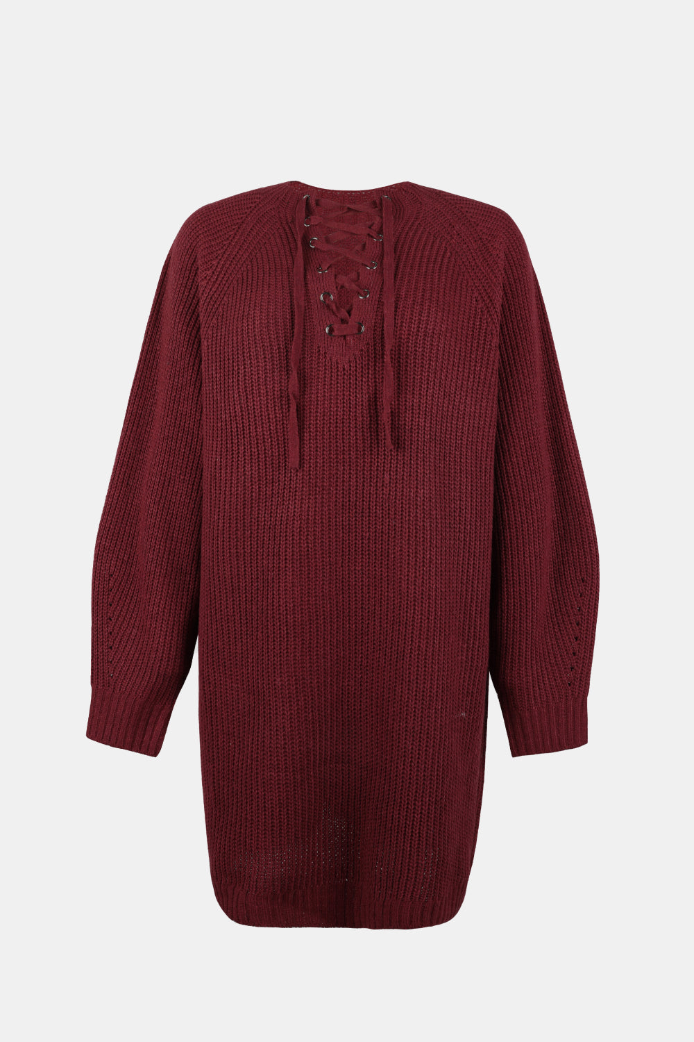 swvws Lace-Up Mini Sweater Dress