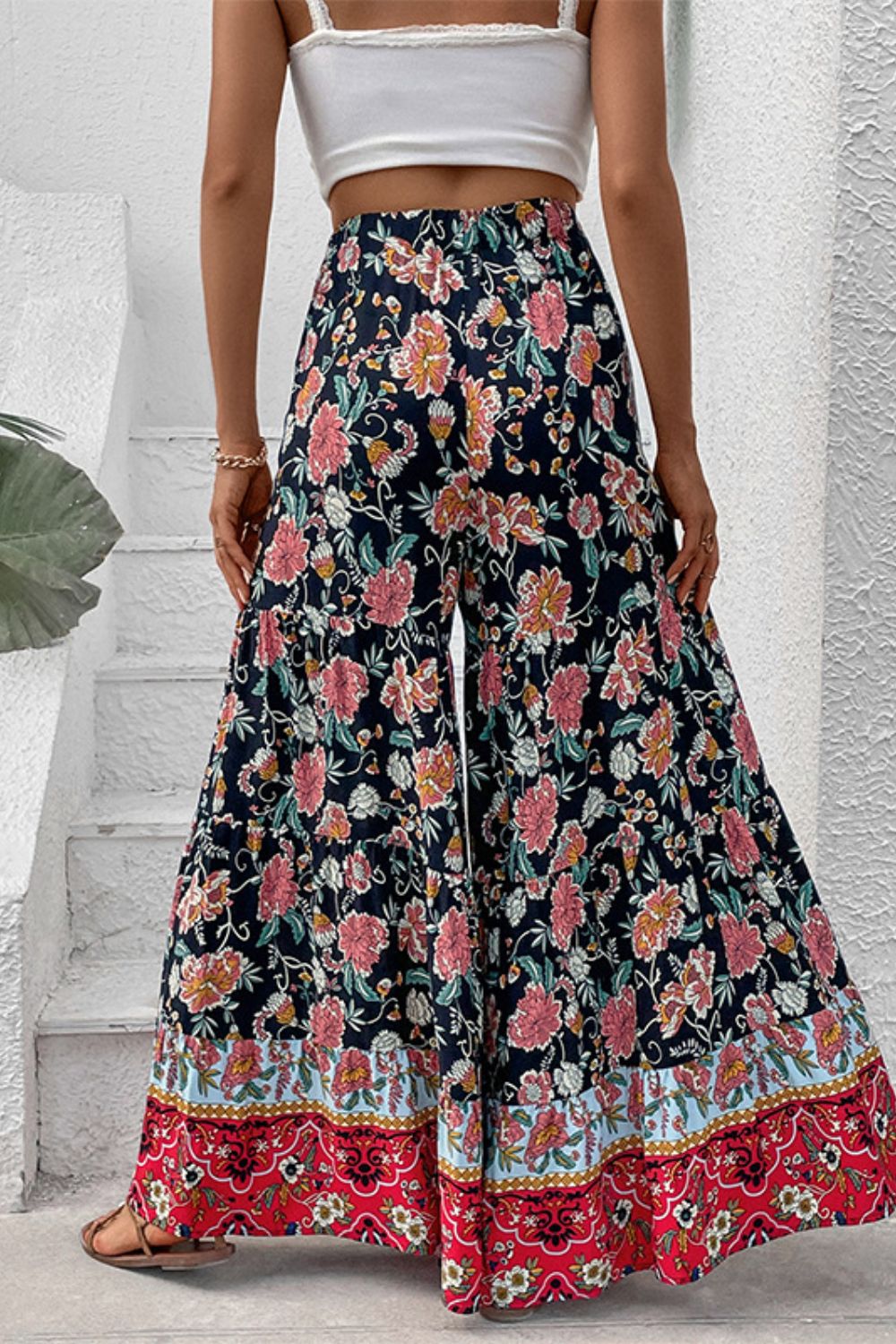 swvws Floral High Waist Palazzo Pants