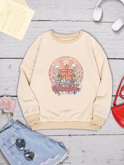 swvws Cross Graphic Round Neck Sweatshirt