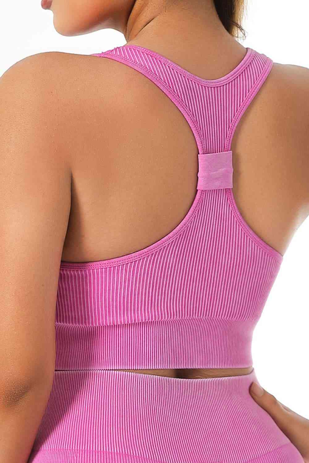 swvws Ribbed Scoop Neck Sleeveless Sports Bra