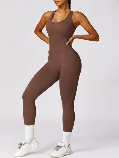 swvws Cutout Racerback Active Jumpsuit