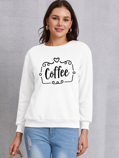 swvws COFFEE Round Neck Dropped Shoulder Sweatshirt